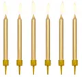 Produktbild: Glatte Geburtstagskerzen, Gold, 6 Stk.