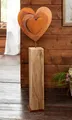 Produktbild: Holz Deko Säule Rostherz 72cm hoch Metall Herz im Rost Design Stele Eingangsdeko