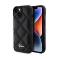 Produktbild: Guess Hülle Quilted Metal Logo Schwarz - iPhone 15