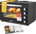 Produktbild: TZS First Austria - Mini Backofen mit Kochplatten 45L 3200W - Premium-X Coating - Temperaturregelung bis 230°C - 3 Einschubhöhen