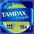 Produktbild: Tampax Compak Super Tampons 18 Stück – Diskret, sicher & komfortabel