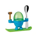 Produktbild: WMF McEgg Eierbecher mit Löffel, lustiger Eierbecher Kinder, Kunststoff, Cromargan Edelstahl poliert, spülmaschinengeeignet, blau