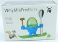 Produktbild: WMF McEgg Eierbecher Willy Mia Fred Set 2 blau grün mit Löffel OVP