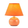 Produktbild: BRILLIANT Primo Tischleuchte – stilvolle Tischlampe mit Stoffschirm – kleine Tischleuchte für Nachttisch, Schlafzimmer & Wohnzimmer – E14-Fassung und Schalter – orange, Pfirsich