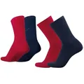 Produktbild: bugatti Socken bugatti Herren Socken 4er Pack uni basic Farben rot, indigo melange bugatti Herren Socken 4er Pack uni basic Farben rot, indigo melange 39-42