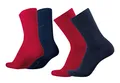 Produktbild: bugatti Herren Socken 4er Pack uni basic Farben rot, indigo melange, Size:39-42, Farben:red/nav