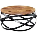 Produktbild: Kadima Design Couchtisch, Braun, Metall, Echtholz,Sheesham, Rund,Rund, Gittergestell, 60x30x60 cm, Wohnzimmer, Wohnzimmertische, Couchtische