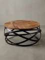 Produktbild: KADIMA DESIGN Couchtisch Industrieller Kaffeetisch, Massivholzplatte & Metallgestell