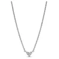 Produktbild: Pandora 393014C01-45 Damen-Silberkette Herz mit Dreifachem Stein