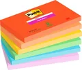 Produktbild: Post It POST-IT Haftnotizen Super Sticky Notes Playful 655-6SS-PLAY, 127 x 76 mm, wiederablösbar, cellophanfrei verpackt, farbig, 6 x 90 Blatt 163243