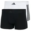 Produktbild: adidas Sportswear Trunk Active Flex Cotton 3 Stripes (2er Pack) flexibler 4-Wege-Stretch, elastisch, Logo-Bund, ohne Eingriff schwarz L
