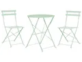 Produktbild: Beliani Balkonset Metall mintgrün 3-teilig Tisch rund 2 Stühle klappbar modern Fiori