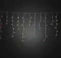 Produktbild: Konstsmide - LED Eisregen Lichtervorhang, mit bunten Globes, 200 bunte Dioden, 24V Außentrafo, transparentes Kabel ; 3672-503