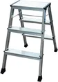 Produktbild: KRAUSE-Werk Krause Rolly - Stufenleiter - 3 Stufen - 2 Abschnitte - Arbeitshöhe: 2,65 m - Aluminium (130068)