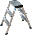 Produktbild: Krause Leiter 130068 Doppelklapptritt Rolly Alu Natur 2x3 Stufen
