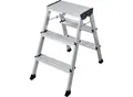 Produktbild: KRAUSE Alu-Klapptritt, mit Rollen, 2 x 3 Stufen, alusilber, ab 2 Stk