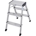 Produktbild: Krause 130068 Monto Doppel-KlappTritt, Aluminium, 2x3 Stufen