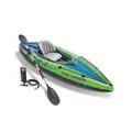 Produktbild: Intex Challenger K1 Kayak 1 Man Inflatable Canoe with Aluminum Oars and Hand Pump, Green/Blue