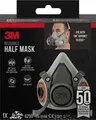 Produktbild: 3M Halbmaske 6200, Wiederverwendbar, Mittelgroß, für Sprühlackier- und Schleifarbeiten, mit Bajonettverschluss, Komfortabel