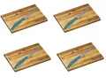 Produktbild: Kesper Schneidebrett 8-teiliges XL Frühstücksbrett-Set aus Akazienholz, extra groß, (Set, 8-St., 4 Brotzeitbretter und 4 Tafelmesser), Ideal für Brotzeit und Schneiden, langlebig und stilvoll