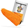 Produktbild: Nuke Guys XL Chenille Waschhandschuh - Auto Wasch Handschuh aus Ultra sanften Mikrofasern - Microfiber Wash Mitt - Für eine fusselfreie und kratzerfreie Autowäsche - Orange