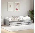 Produktbild: vidaXL Bett, Tagesbett mit Schubladen ohne Matratze Betongrau 90x190 cm