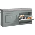 Produktbild: SoBuy Schuhbank, Hellgrau, Holzwerkstoff, 104x52x24 cm, FSC 100%, Garderobe, Garderobenbänke, Schuhbänke