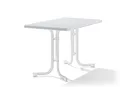 Produktbild: Sieger 133/W Boulevard-Klapptisch mit mecalit-Pro-Platte 115 x 70 cm, Stahlrohrgestell weiß, Tischplatte Marmordekor weiß