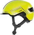 Produktbild: ABUS Fahrradhelm HUD-Y - mit magnetischem, aufladbarem LED-Rücklicht & Magnetverschluss - Stilsicherer Urban-Helm für den Alltag - für Damen und Herren - Gelb Glänzend, Größe M (54-58 cm)