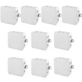 Produktbild: 10 Stück IP54 Feuchtraum Aufputz-Abzweigdosen 75x75x40mm Verteiler Abzweigkasten