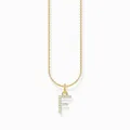 Produktbild: THOMAS SABO Damen Halskette Silber Buchstabe F Goldfarben KE2245-414-14-L45V