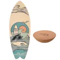Produktbild: F2 Set Balance Board Surfer 87x32cm mit Kork Halbkugel - Gleichgewichts Trainer für Kinder und Erwachsene, Surf Balance Board Zubehör für Yoga, Faszien, Koordination & Fitnesstraining