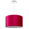 Produktbild: Paco Home Pendelleuchte Stehleuchte Dreibein Wohnzimmer Lampenschirm Velours Unifarben Deko Vintage Samt E27 Textilkabel, Farbe:Rot Weiß (Ø45.5 cm), Leuchtenart/Farbe:Pendelleuchte - Weiß