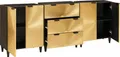 Produktbild: vidaXL Sideboard 3 pcs Schwarz und Gold 60 x 33 x 75 cm