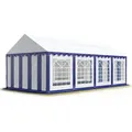 Produktbild: Party-zelt Festzelt 4x8 M Garten-pavillon -zelt Pvc Plane 700 N In Blau-weiß Wasserdicht