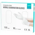 Produktbild: EUROPAPA Nitril-Handschuhe Medical Einmalhandschuhe Untersuchungshandschuhe (100 Stück, puderfrei ohne Latex, Gummihandschuhe) unsteril latexfrei disposible gloves weiß XL