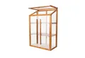 Produktbild: QLS Gewächshaus Mini für Balkon Palisanderbraun in hell & dunkel, Holz & Polycarbonat 80x42x121 cm für Pflanzen
