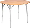 Produktbild: BRUNNER Klapptisch für den Außenbereich, für Picknick, Camping, Garten, Terrasse - aus Aluminium, mit eleganter Ablage aus Bambus - CAMPERKING R - rund, robust mit Belastbarkeit bis zu 30 kg