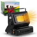 Produktbild: ZMC Heizstrahler 2-in-1 tragbare Gasheizung & Campingkocher 1,3 kW mit Gaskartuschen, LPG Anschluss, mit Piezozündung Camping Heizung mobile Gasheizer
