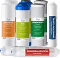 Produktbild: iSpring F9K 1 Jahre Umkehrosmose Wasserfilter Ersatzkartuschen-Set für 6-stufige alkalische Mineral-RO-Filtrationssysteme, ohne Membran, weiß