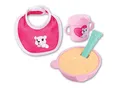 Produktbild: Simba New Born Baby magisches Fütterset, Teller mit Brei, magischer Löffel, Trinklernbecher und Lätzchen für 30-43cm Puppen, 4 Teile, ab 2 Jahren