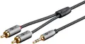 Produktbild: Audio Adapterkabel AUX, 3,5-mm-Klinke zu Stereo-Cinch-Stecker, 2 m, Sharkskin Gr