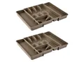 Produktbild: Engelland Besteckkasten Ausziehbarer Besteckeinsatz für Schubladen 30-50 cm (Vorteils-Set, 2 St., 29 - 51 x 38 x 5 cm, variabel ausziehbar, für alle Schubladen), 8 Fächer, robust, Kunststoff, Besteckkorb, Besteckhalter, Organizer