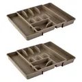 Produktbild: ENGELLAND 2 x Besteckkasten Besteckkorb Verstellbar Mit 8 Fächern Braun