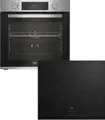 Produktbild: BEKO Backofen-Set BBSM12340X, mit Teleskopauszug nachrüstbar, Simple Steam Reinigungsfunktion, Induktions-Kochfeld