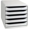 Produktbild: Exacompta Schubladenbox 309740D, Big Box Plus, A4, Kunststoff, 5 Fächer, offen, lichtgrau