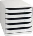 Produktbild: Exacompta Schubladenbox BIG-BOX PLUS, A4+, 5 halboffene Schübe mit Auszugsstopp, Griffmulde & Etikettenhalter, Etiketten, Blauer Engel, Kunststoff, grau 188559