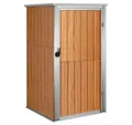 Produktbild: vidaXL Garten-Geräteschrank Braun - 88 x 89 x 161 cm Gartenschrank Metall Gerätehaus Braun 88x89x