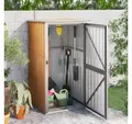 Produktbild: vidaXL Gartenhaus vidaXL Gerätehaus Braun 88x89x161 cm Verzinkter Stahl