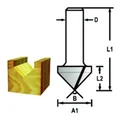 Produktbild: Makita V-Nutfräser Ø 6 mm Schaft, Ø 19 mm Fräser, 16 mm Arbeitslänge, 48 mm Gesamtlänge, 90° Winkel